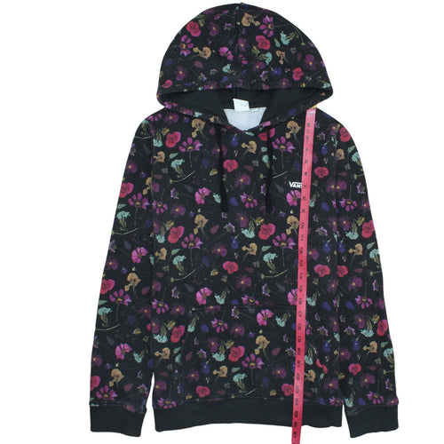 Vans Womens Black Floral Pullover Hoodie XL Cotton Casual