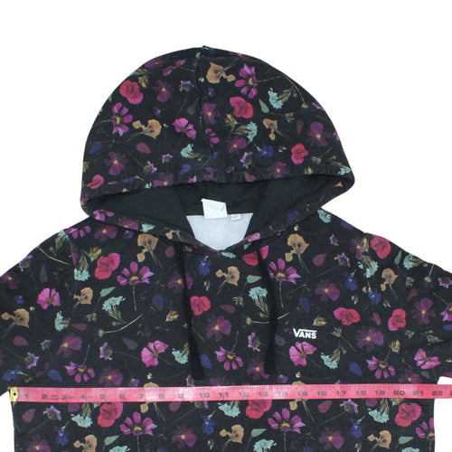 Vans Womens Black Floral Pullover Hoodie XL Cotton Casual