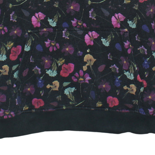 Vans Womens Black Floral Pullover Hoodie XL Cotton Casual