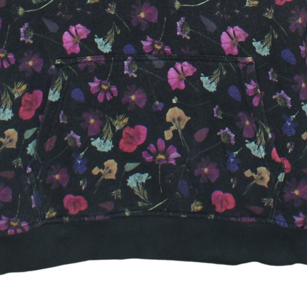 Vans Womens Black Floral Pullover Hoodie XL Cotton Casual