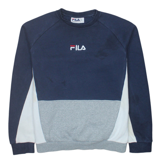 FILA Men's Multicoloured Crew Neck Pullover Sweatshirt Size M