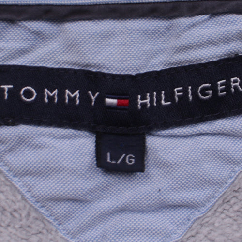 Tommy Hilfiger Mens Grey Pullover Hoodie Size L Classic Logo