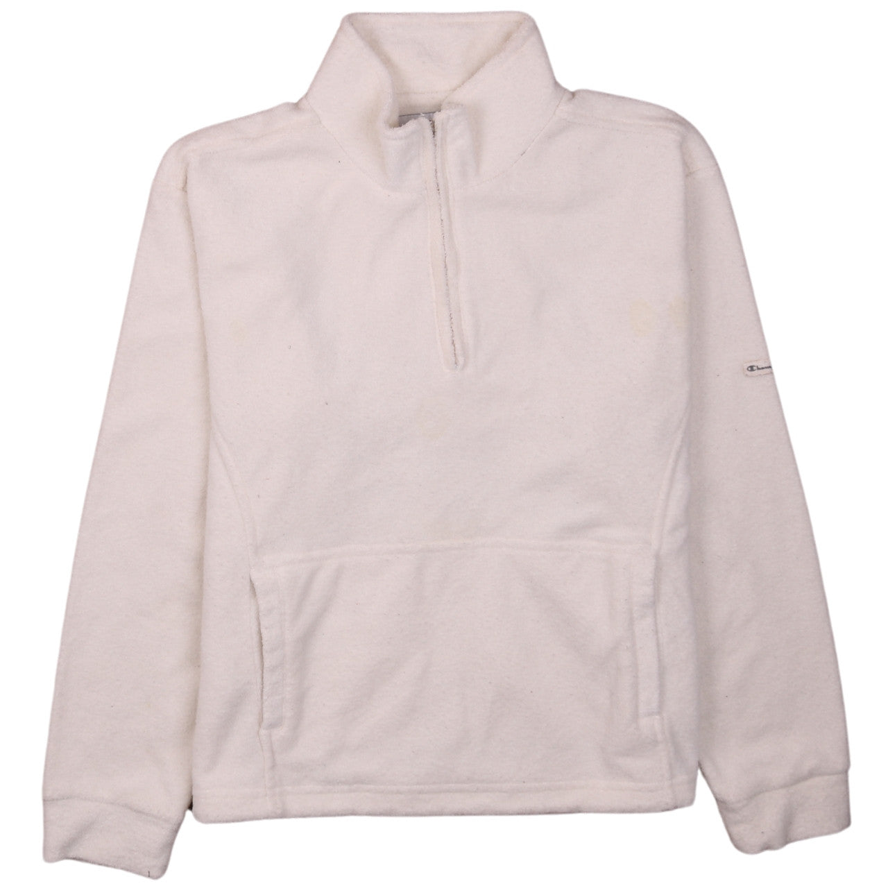 Champion Womens Ivory Fleece 1/4 Zip Pullover Sweatshirt M