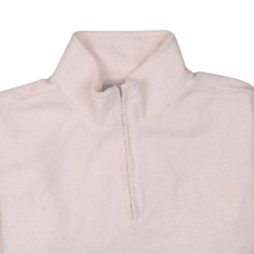 Champion Womens Ivory Fleece 1/4 Zip Pullover Sweatshirt M