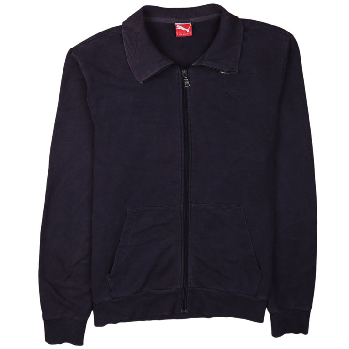 Puma Mens Black Full Zip Sweatshirt M Collared Long Sleeve