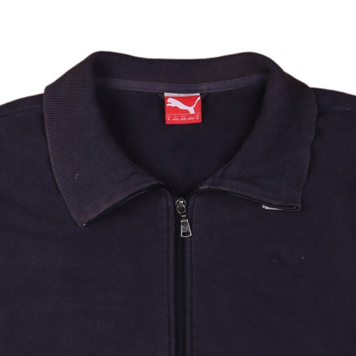 Puma Mens Black Full Zip Sweatshirt M Collared Long Sleeve