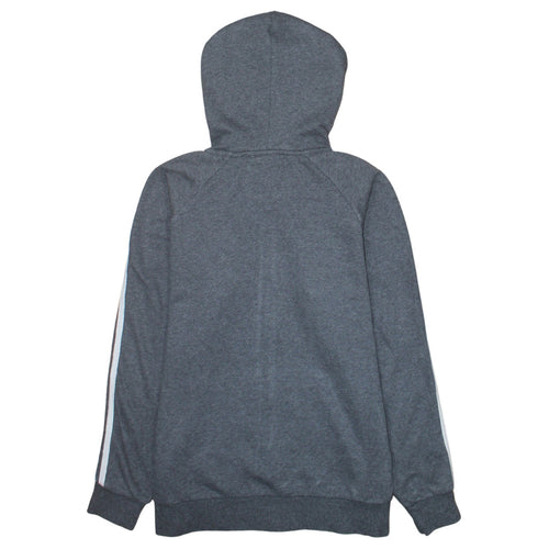 adidas Men's Grey Full Zip Hoodie S Classic 3-Stripes Logo