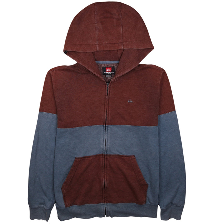 Quiksilver Men's Brown Full Zip Hoodie Size S Fleece Casual