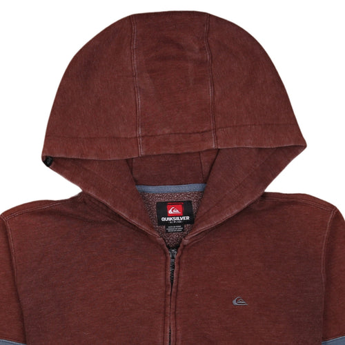 Quiksilver Men's Brown Full Zip Hoodie Size S Fleece Casual