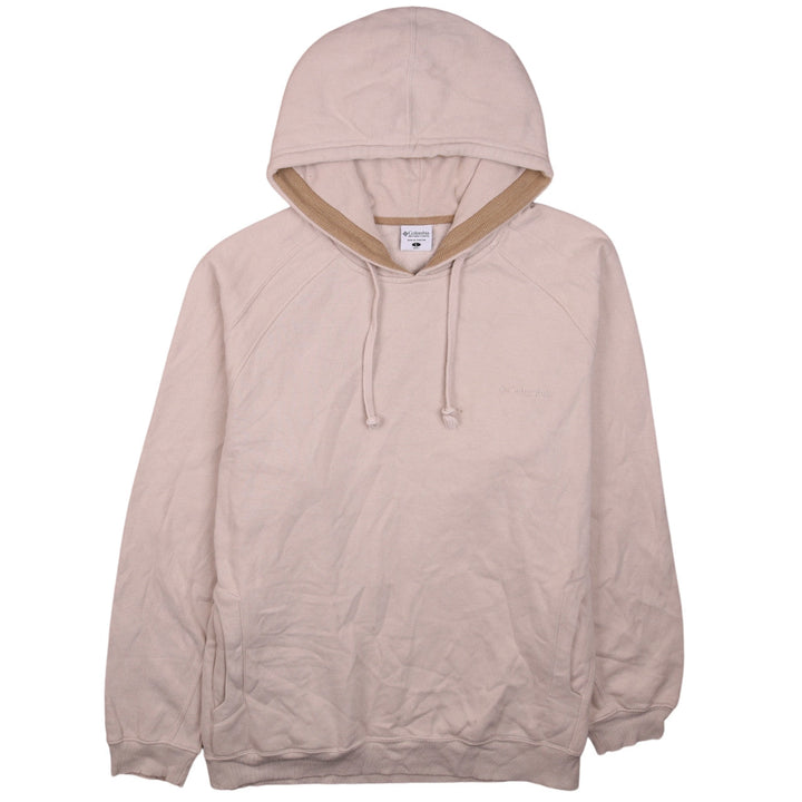 Columbia Men's Beige Large Pullover Hoodie Cotton Blend Casual