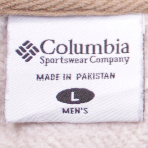 Columbia Men's Beige Large Pullover Hoodie Cotton Blend Casual