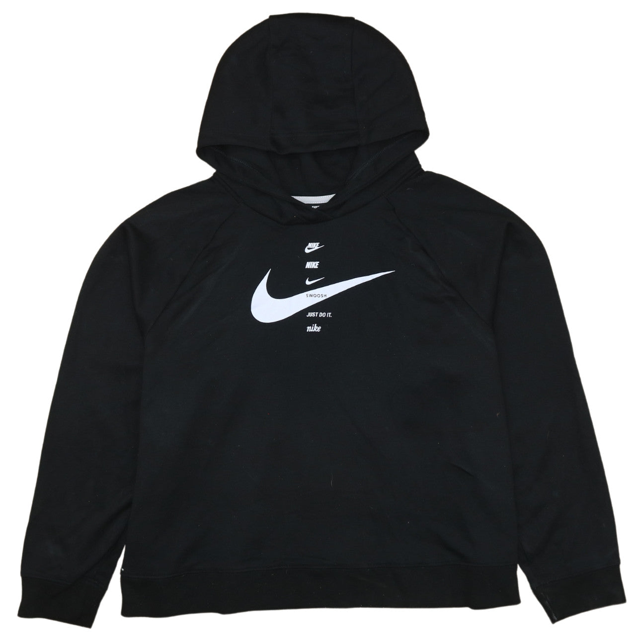 Nike Men's Black 2XL Pullover Hoodie with Logo Graphic Print