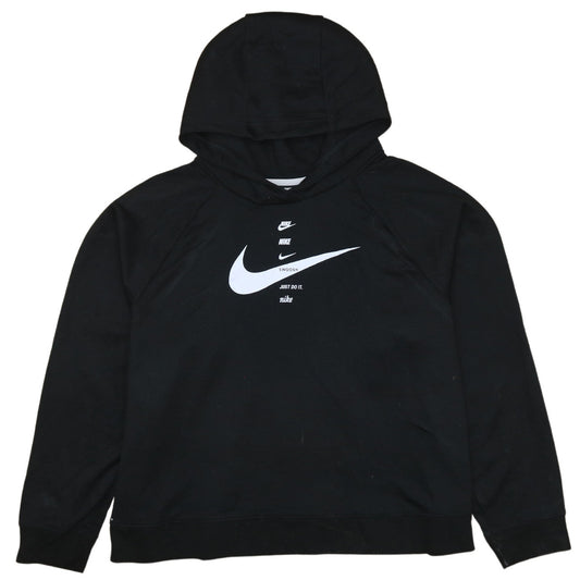Nike Men's Black 2XL Pullover Hoodie with Logo Graphic Print