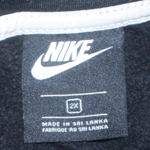 Nike Men's Black 2XL Pullover Hoodie with Logo Graphic Print