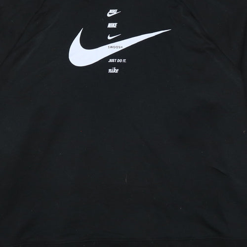 Nike Men's Black 2XL Pullover Hoodie with Logo Graphic Print