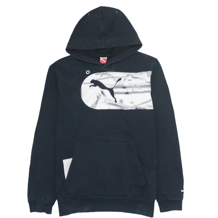 Puma Men's Black 2XL Pullover Hoodie with Logo Print