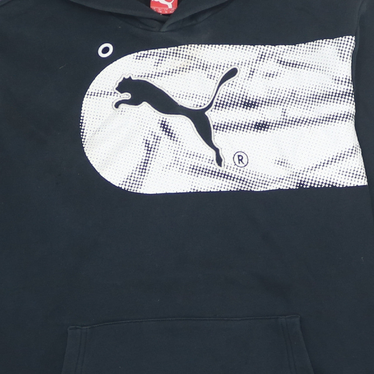 Puma Men's Black 2XL Pullover Hoodie with Logo Print