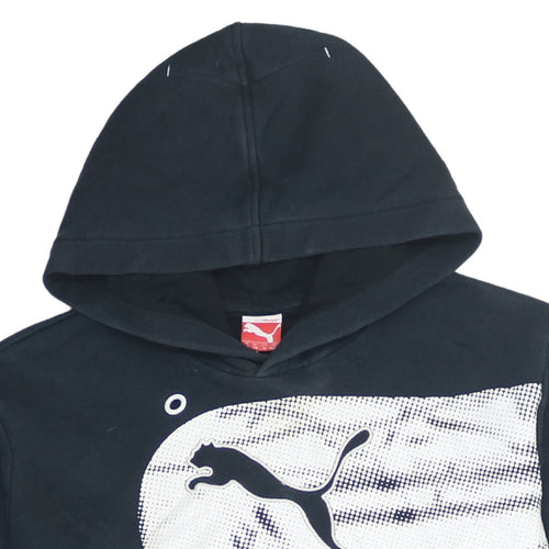 Puma Men's Black 2XL Pullover Hoodie with Logo Print