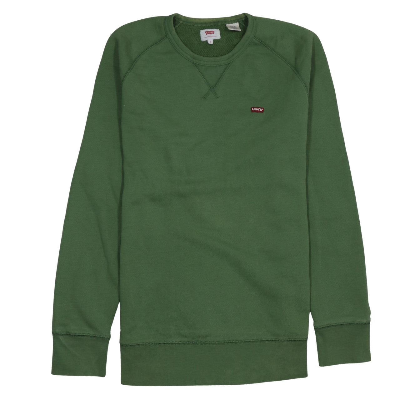 Levi's Women Green Crew Neck Cotton Pullover Sweatshirt Size S