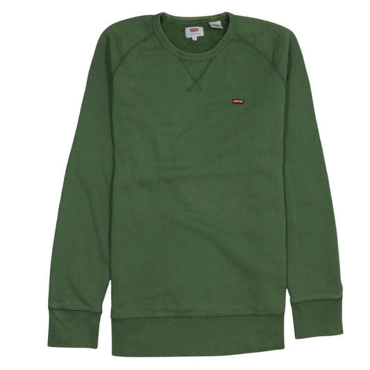 Levi's Women Green Crew Neck Cotton Pullover Sweatshirt Size S