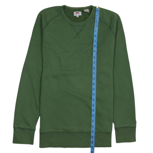Levi's Women Green Crew Neck Cotton Pullover Sweatshirt Size S