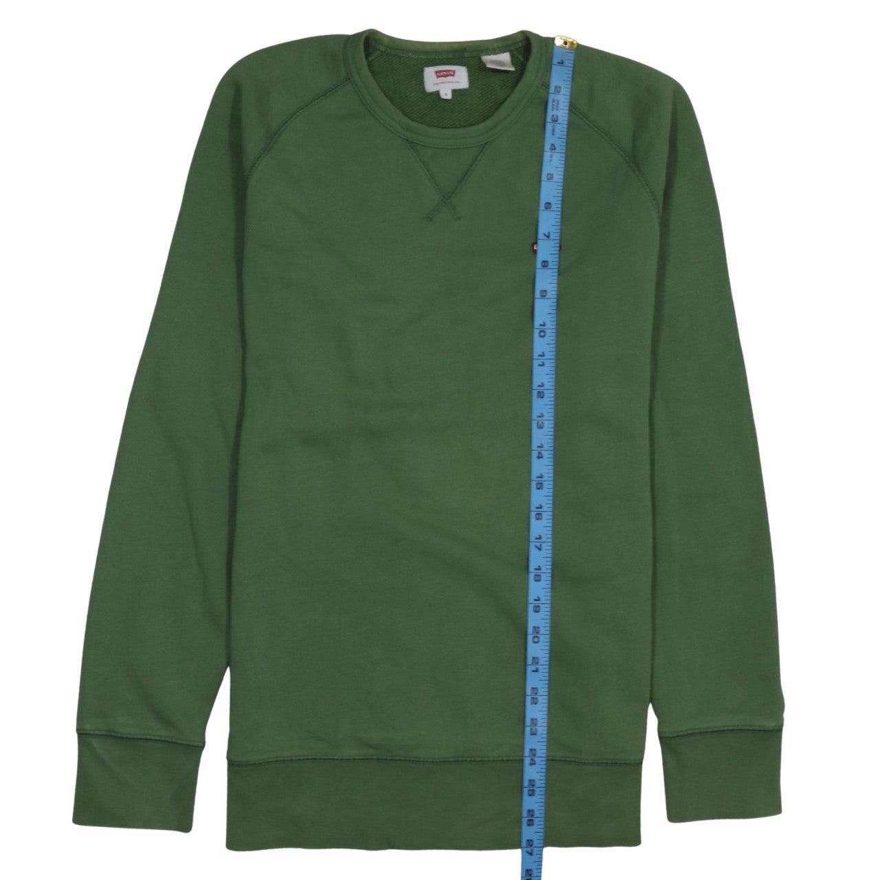 Levi's Women Green Crew Neck Cotton Pullover Sweatshirt Size S