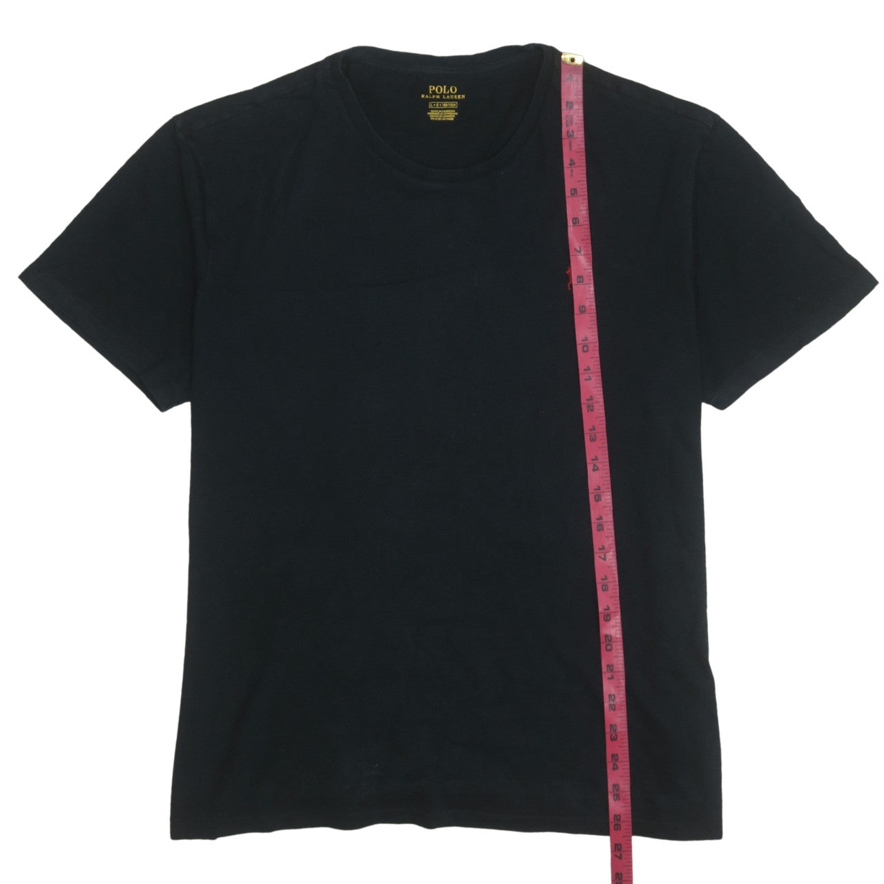 Ralph Lauren Men's Black Cotton Crew Neck T-Shirt L