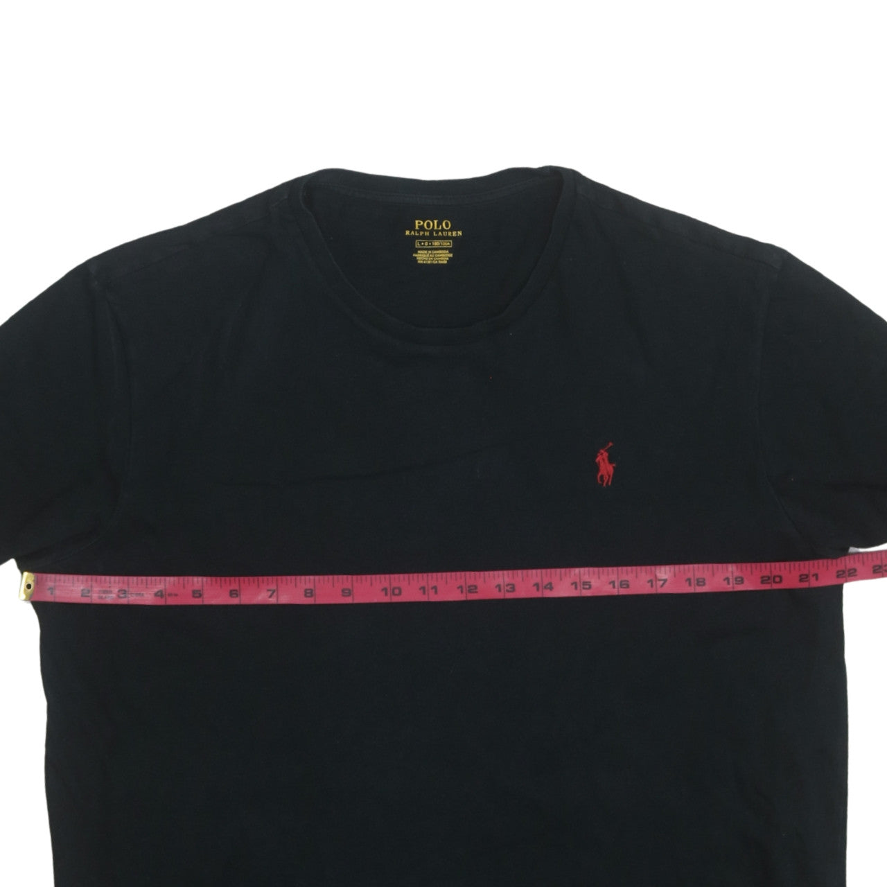 Ralph Lauren Men's Black Cotton Crew Neck T-Shirt L