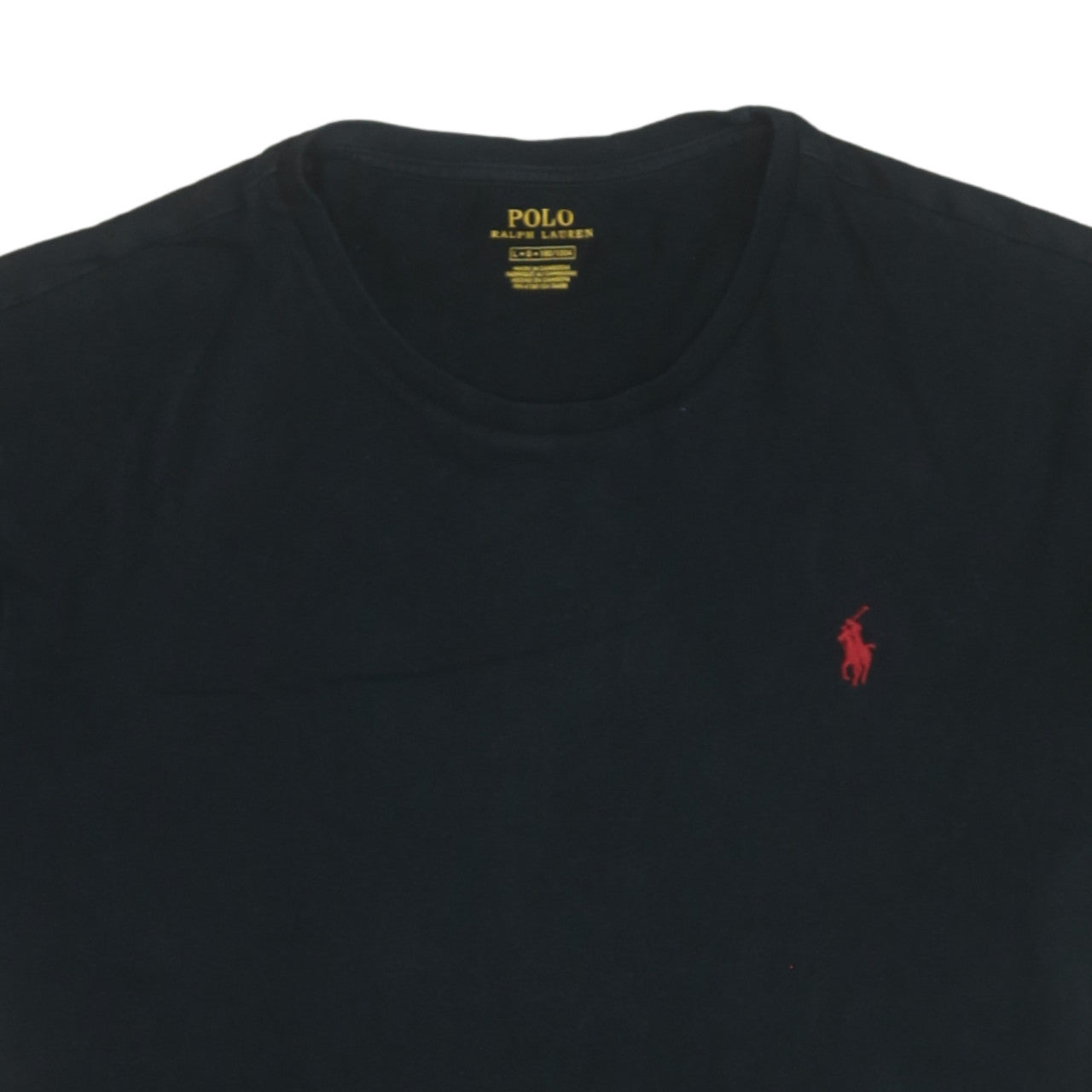 Ralph Lauren Men's Black Cotton Crew Neck T-Shirt L