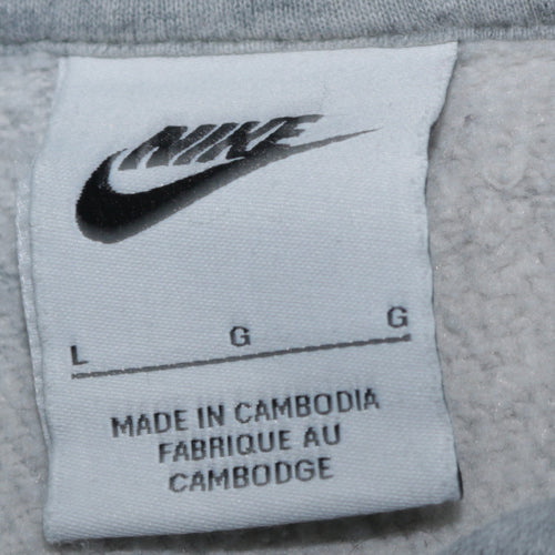 Nike Womens Grey Hooded Pullover Hoodie Size L 80% Cotton