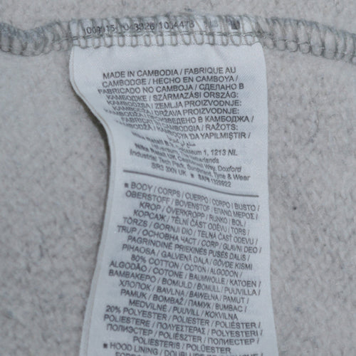 Nike Womens Grey Hooded Pullover Hoodie Size L 80% Cotton