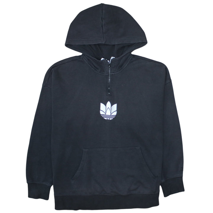 Adidas Women's Black 1/2 Zip Hooded Sweatshirt Size 16