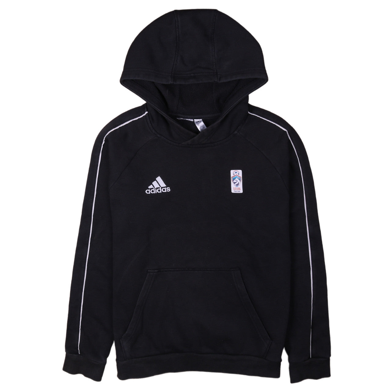 Adidas Boys Black Pullover Hoodie 13-14 Years Sports Logo Hooded Top