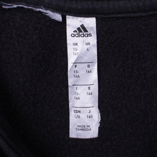 Adidas Boys Black Pullover Hoodie 13-14 Years Sports Logo Hooded Top
