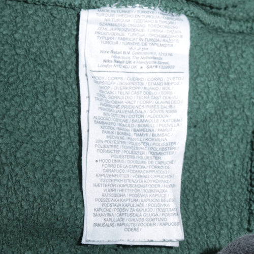 Nike Men's Green Pullover Hoodie Size M Fleece Sweatshirt