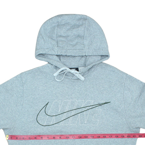 Nike Women’s Grey Pullover Hoodie Small Logo Graphic Sweatshirt