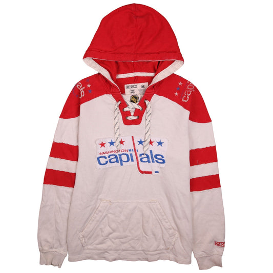 CCM Men's Red Washington Capitals Lace Up Hoodie Size M