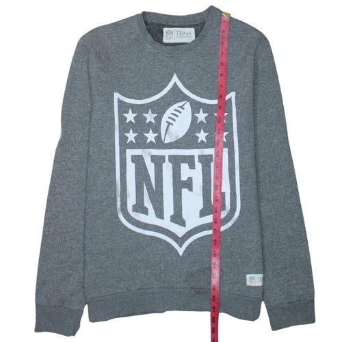 Team Apparel Mens Grey L Pullover Crew Neck NFL Logo Sweatshirt