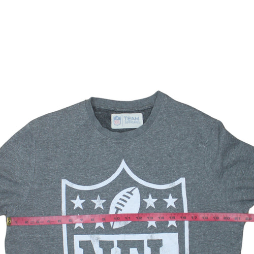 Team Apparel Mens Grey L Pullover Crew Neck NFL Logo Sweatshirt