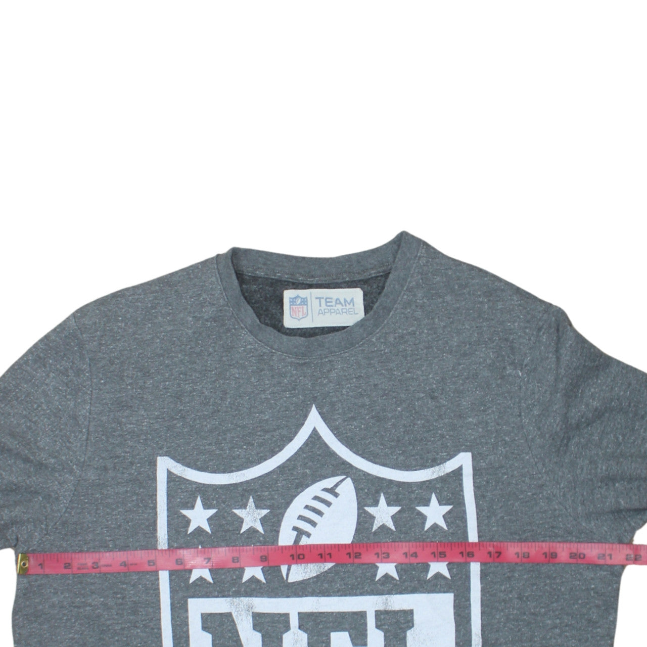 Team Apparel Mens Grey L Pullover Crew Neck NFL Logo Sweatshirt