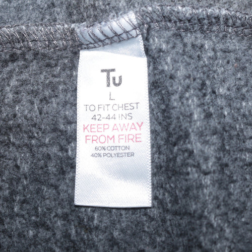 Team Apparel Mens Grey L Pullover Crew Neck NFL Logo Sweatshirt