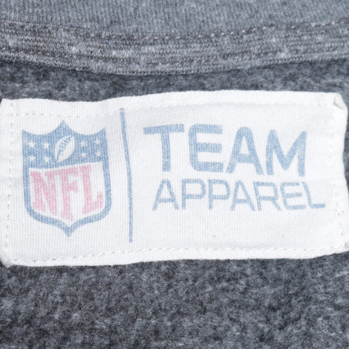Team Apparel Mens Grey L Pullover Crew Neck NFL Logo Sweatshirt