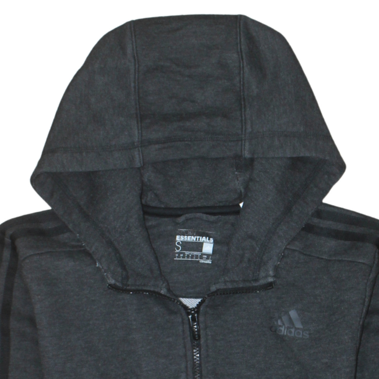 adidas Men’s Black Essentials Full Zip Hoodie Size S Regular Fit