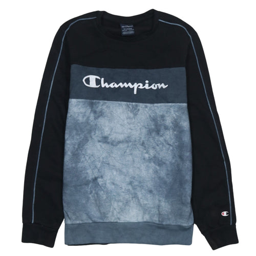 Champion Boys Black Blue Tie Dye Sweatshirt XL 13-14 Years Pullover Crew Neck