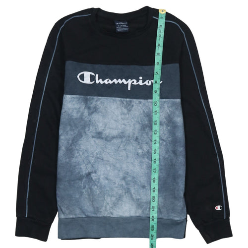 Champion Boys Black Blue Tie Dye Sweatshirt XL 13-14 Years Pullover Crew Neck