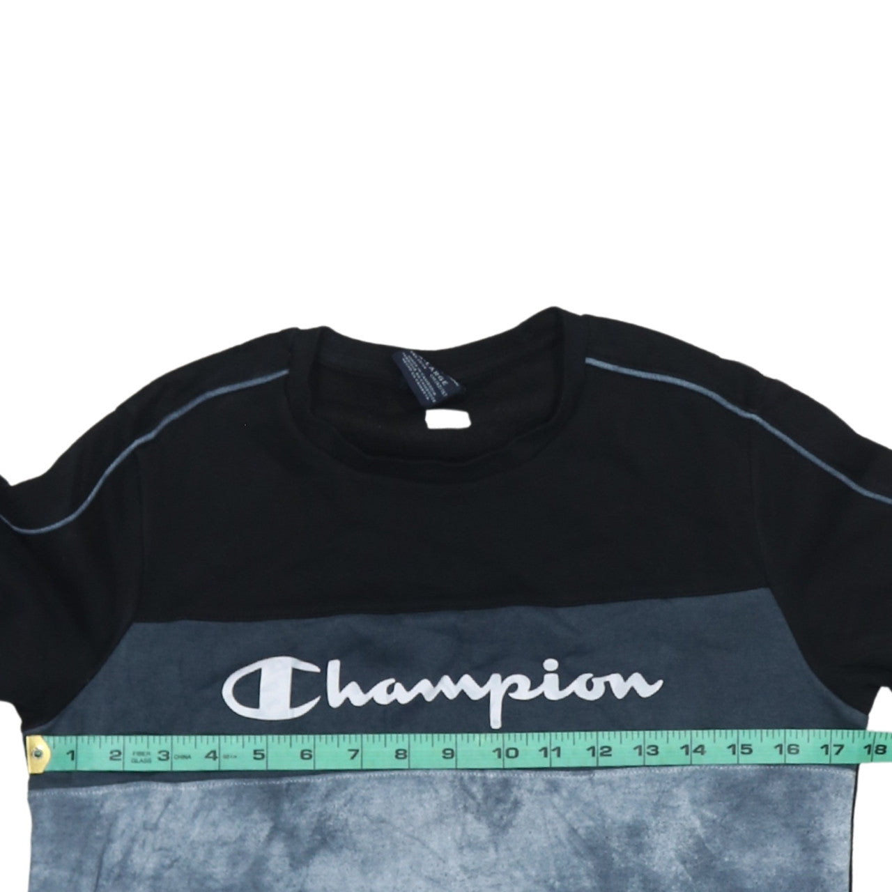 Champion Boys Black Blue Tie Dye Sweatshirt XL 13-14 Years Pullover Crew Neck