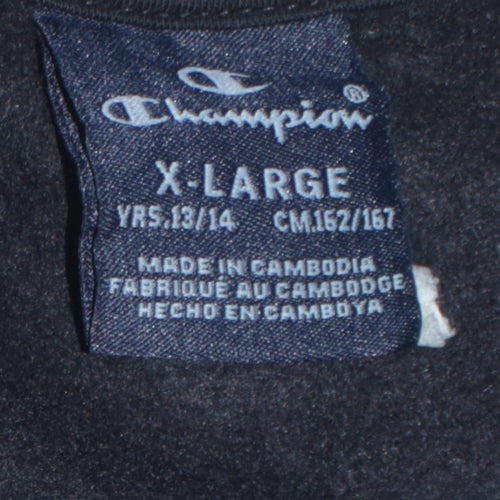 Champion Boys Black Blue Tie Dye Sweatshirt XL 13-14 Years Pullover Crew Neck