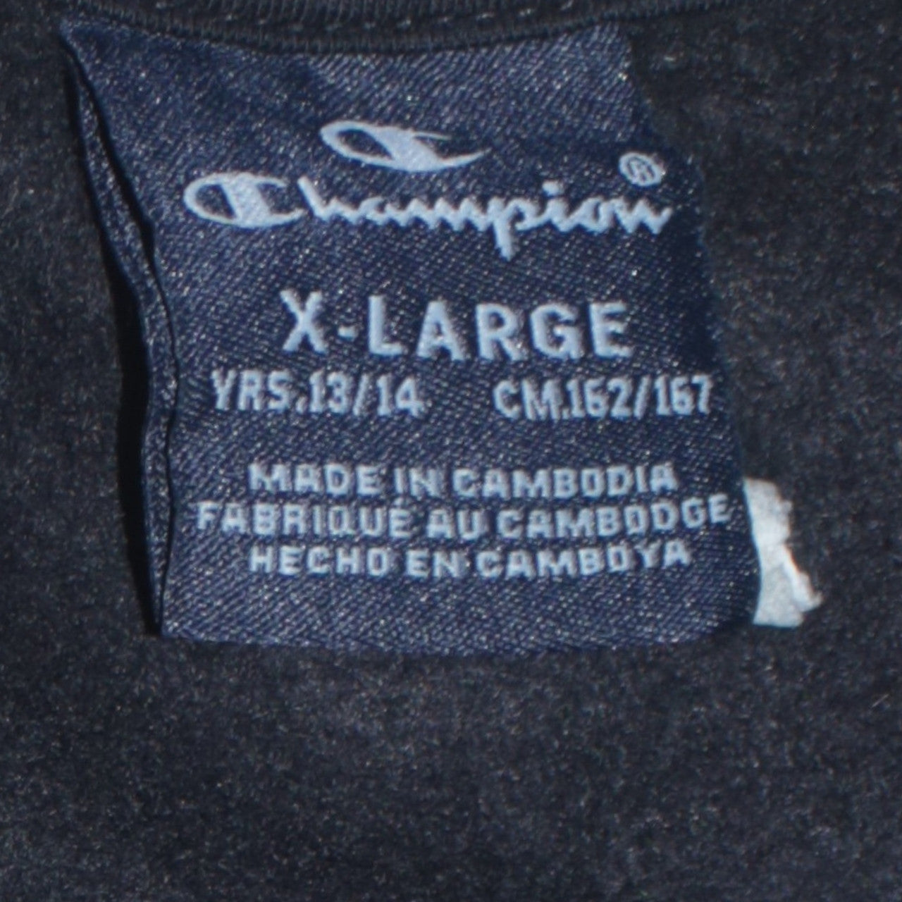 Champion Boys Black Blue Tie Dye Sweatshirt XL 13-14 Years Pullover Crew Neck