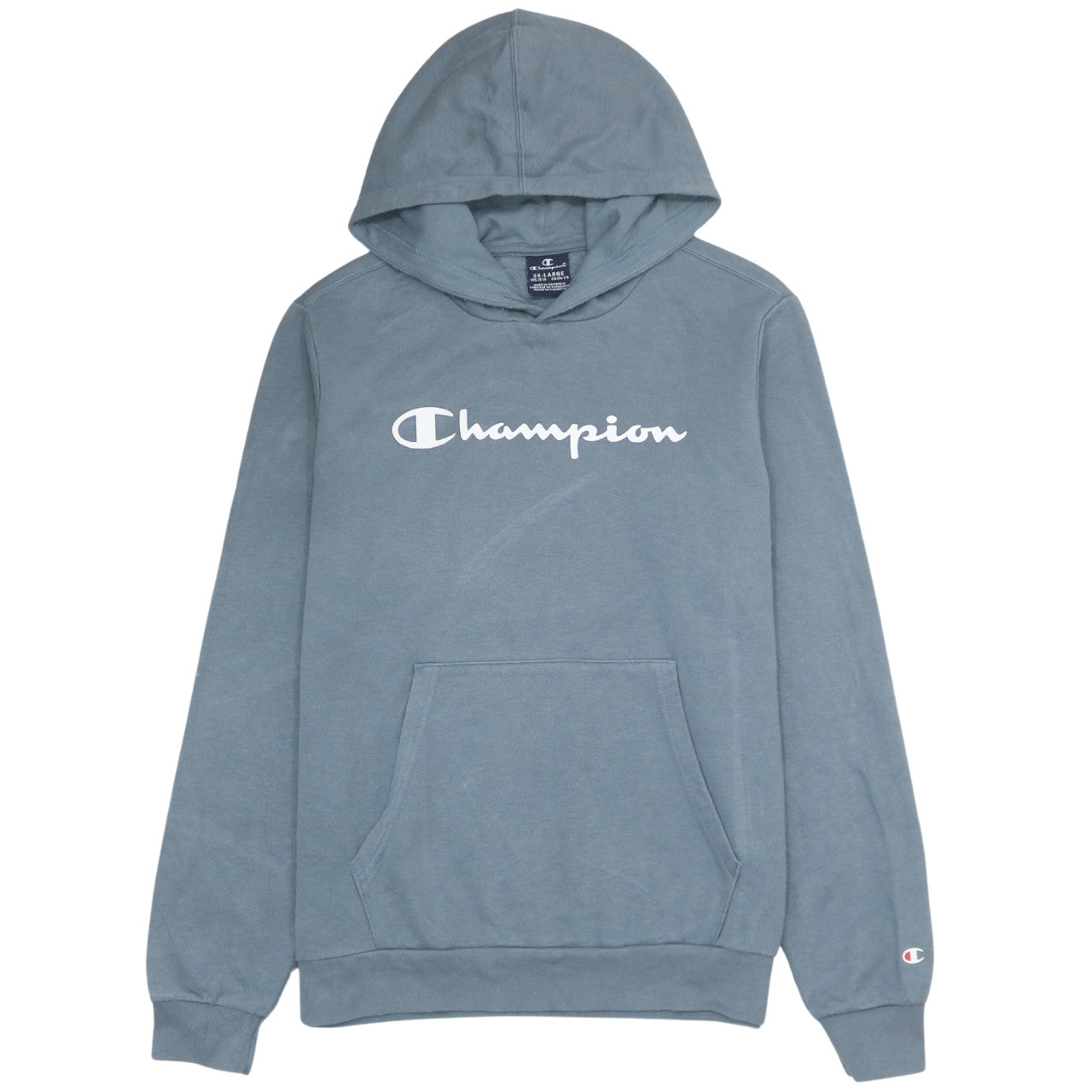 Champion Boys Blue Pullover Hoodie 2XL 15/16 Years Logo Fleece Lined