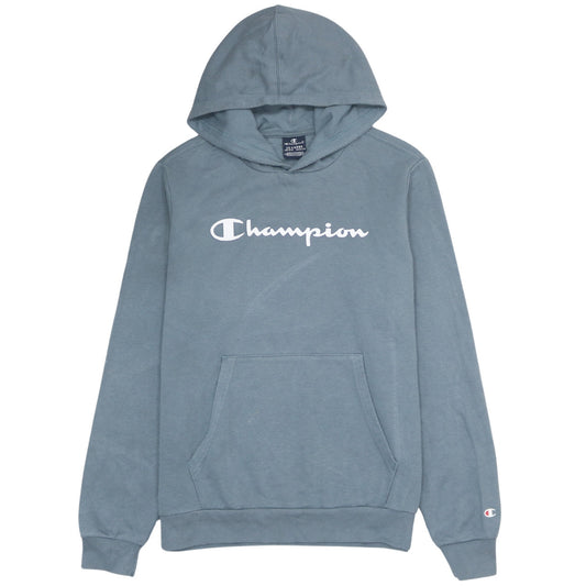 Champion Boys Blue Pullover Hoodie 2XL 15/16 Years Logo Fleece Lined